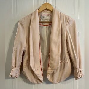 LIGHT PINK CARTONNIER (ANTHROPOLOGIE) TENCEL BLAZER - SIZE 4